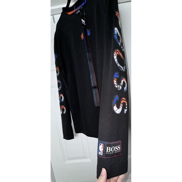 Hugo Boss New York Knicks Long Sleeve Shirt - NWT‎ - Medium Black with Lanyard - Picture 10 of 15